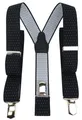 Produktbild: TigerTie Unisex Hosenträger mit 3 extra starken Clips - schwarz silber gepunktet
