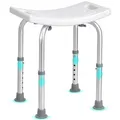 Produktbild: VEVOR Duschhocker Duschstuhl 360–485 mm Höhenverstellbar, Badhocker Badsitz 158,8 kg Tragfähigkeit, Stabiler Duschhocker Duschhilfe Badewannen Aluminiumlegierung-Rahmen, Duschsitz Badhocker Weiß