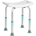 Produktbild: Vevor Duschhocker Duschstuhl 360–485 Mm Höhenverstellbar, Badhocker Badsitz 158,8 Kg Tragfähigkeit, Stabiler Duschhocker Duschhilfe Badewannen Aluminiumlegierung-rahmen, Duschsitz Badhocker Weiß