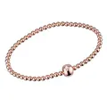 Produktbild: MATERIA Kugel Armband Damen Gold Rosegold Armkette 925 Silber vergoldet 17cm verstellbar mit Geschenk-Box SA-38