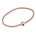 Produktbild: MATERIA Kugel Armband Damen Rosegold Armkette 925 Silber vergoldet 17cm