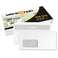 Produktbild: versando 100x Briefumschläge mit Fenster DIN lang 220x110mm weiß: selbstklebende Kuverts für Rechnungen, Geschäftsbriefe, Büro, einfach verschließbar mit Sichtschutz