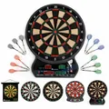 Produktbild: Elektronische Dartscheibe Profi Dartboard 4-LED 12 Pfeile 202 Spiele Dartboard