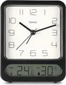 Produktbild: Hama Wecker Pag, mit Thermometer/Hygrometer, ohne Ticken, Schwarz (00222223)