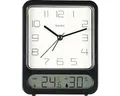 Produktbild: Wecker Analog Prag mit Thermometer und Hygrometer geräuschlos schwarz 9,5x12,5 c