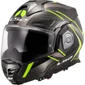 Produktbild: LS2 Motorradhelm FF901 Advant X Carbon Future II Klapphelm, vorbereitet für Kommunikationssystem,Notfallsystem-Polsterung (EQ gelb XXL (63/64)