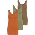 Produktbild: ONLY Tanktop Live Love (3-tlg) Lange Tops, elastische Baumwollqualität orange M (38)