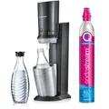 Produktbild: Sodastream Wassersprudler Crystal 3.0, schwarz, mit 1 Glasflasche und 1 Zylinder
