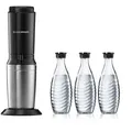 Produktbild: SodaStream Crystal 3.0 Wassersprudler Trinkwassersprudler 3 Glaskaraffen Schwarz