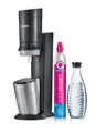 Produktbild: SodaStream Crystal 3.0 Wassersprudler Quick Connect Glaskaraffe 0,7l Schwarz