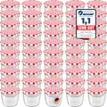 Produktbild: WELLGRO® Einmachgläser mit Schraubdeckel - 230 ml, 8,5 x 6,5 cm (ØxH), Glas/Metall, rot karierte Deckel To 82, Gläser Made in Germany, verschiedene Mengen wählbar (Rot, 50 Stück)