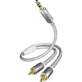 Produktbild: Inakustik 004100015 Cinch / Klinke Audio Anschlusskabel [2x Cinch-Stecker - 1x Klinkenstecker 3.5 mm] 1.50 m Weiß, Silber vergoldete Steckkontakte