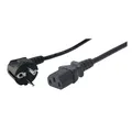 Produktbild: LogiLink 3m Netzkabel Schutzkontaktstecker 90° auf Kaltgerätebuchse IEC C13