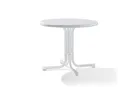 Produktbild: Sieger 209/W Boulevard-Klapptisch mit mecalit-Pro-Platte Ø 86 cm, Stahlrohrgestell weiß, Tischplatte Marmordekor weiß