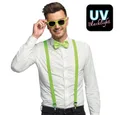 Produktbild: Boland Kostüm Karneval Party Set UV Classic Neongrün UV Hosenträger Fliege Brille, Neongrün oder Schwarz nach Wahl