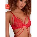 Produktbild: Bügel-BH JETTE, Damen, Gr. 70, Cup B, rot, Microtouch, Obermaterial: 70% Polyamid, 18% Polyester, 12% Elasthan, BHs Bügel-BH, mit aufregender Bänder-Optik, sexy Dessous, Reizwäsche