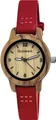 Produktbild: Holzwerk CLARA RED kleine Damen Holz Uhr mit Leder Armband in dunkel rot, beige