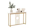 Produktbild: COSTWAY Konsolentisch, Mamor, schmal, Metallgestell, gold, 120x30x80,5cm