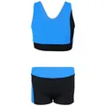 Produktbild: Aquarti Schwimmanzug Aquarti Mädchen Sport Bikini - Racerback Bustier & Badehose blau|schwarz 134