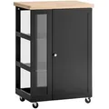 Produktbild: SoBuy Küchenwagen mit 2 Türen Schwarz 60x40x90cm Modern