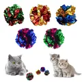 Produktbild: 20 Stück Bunte Katze Spielzeug Bälle 6 cm Crinkle Balls Spielzeug für Katzen ...