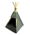 Produktbild: Spetebo Tierhaus Tipi Tierzelt in grau - 80 x 44 cm, Haustier Zelt aus Holz und Filz