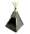 Produktbild: Tipi Tierzelt aus Filz & Holz - Haustier Katzen Hunde Zelt Schlafplatz Kissen