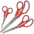 Produktbild: WESTCOTT Scheren-Set Easy Grip Scheren 3 Stück Rot, Universalscheren mit Komfort-Griff, (Vorteilspack, 3-tlg), Extrascharfe & langlebige Edelstahlklinge rot