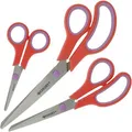 Produktbild: Westcott Büroschere Easy Grip, N-9003100, 3er Set, 13 cm, 21 cm, 25 cm, aus Edelstahl, rot