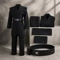 Produktbild: Schwarzes Herren Fantasy-Kostüm mit Tunika, Hose & Gürtel