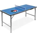 Produktbild: Relaxdays Tischtennisplatte 10019102, indoor, 150 x 67 x 71cm, blau, klappbar, Set