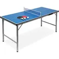 Produktbild: Relaxdays - Klappbare Tischtennisplatte, Hbt: 71 X 150 X 67 Cm, Tragbarer Ping Pong Tisch, Netz, Bälle, Schläger, Blau
