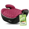 Produktbild: WALSER Premium Kinder Sitzerhöhung Auto Andy, Qualitätssieger Sehr Gut* Kindersitz Auto leicht waschbar, Kindersitzerhöhung Auto 125-150 cm neueste Norm ECE R 129 Sitzerhöhung Auto Kinder schwarz/pink