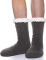 Produktbild: PROETRADE Herren Kuschelsocken Warme Stoppersocken Dicke Hüttensocken Winter Weihnachtssocken Herren Kuschelsocken Geschenke für Männer Weihnachten ABS Flauschig Socken Christmas Socks(Dunkelgrau)
