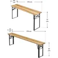 Produktbild: Juskys Bierzeltgarnitur Bichl 3-teilig klappbar - Biertisch + 2 Bierbänke - Holz - Braun/Schwarz
