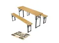 Produktbild: Juskys Bierzeltgarnitur Bichl 3-teilig klappbar - Gartenmöbel-Set aus 1 Biertisch + 2 Bierbänke