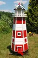 Produktbild: Riesiger XXL Leuchtturm mit Solar Beleuchtung 1,40m rot/weiss, LED, Gartendeko