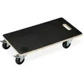 Produktbild: Relaxdays - 4 X Transportroller Mit Feststellbremse, 400 Kg, Lenkungsrollen, Anti-rutsch-belag, Hxbxt: 11,5 X 58 X 30 Cm, Schwarz