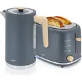 Produktbild: Briebe SKT1167GRY Nordic Set Toaster 2 Scheiben Breite Schlitze + Wasserkocher 1,7L Elektrischer Grau - Grau