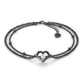 Produktbild: SERASAR Fußband Damen Schwarz 925 Sterling Silber 18 Karat Gold Schmuck Frauen Kette Mädchen Fusskettchen Schmuckbox Geschenke für Hochzeitstag Silberhochzeit