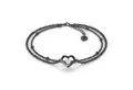 Produktbild: SERASAR Fußkette Fußkettchen aus Sterlingsilber [Heart] (1-tlg), Ladies Heart Symbol Anklet in 925 Sterling Silver, 18k Gold Plating