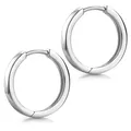 Produktbild: MATERIA Damen Herren Kinder Creolen Ohrringe 925 Silber rhodiniert 15mm klein