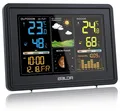 Produktbild: BALDR Wetterstation Funk mit Außensensor, Digital Farbdisplay DCF-Funkuhr Innen und Außen Thermometer Hygrometer, Funkwetterstation mit Wettervorhersage, Barometer und Mondphase, Netzteil