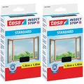 Produktbild: tesa® Insect Stop STANDARD Fliegengitter für Fenster - Insektenschutz zuschneidbar - Mückenschutz ohne Bohren - Fliegen Netz anthrazit, 130 cm x 150 cm (2)