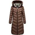 Produktbild: REPUBLIX Winterjacke KAIA Damen Gefütterte Winter Jacke Mantel Parka mit großer Kapuze braun M