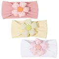 Produktbild: 3 Stück Baby Blumen-Stirnband, Nylon-Baby-Stirnbänder, weiche Haarbänder, Zubehör für Neugeborene, Kleinkinder (Yellow Pink White)