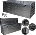 Produktbild: trucky Truckbox, Deichselbox Aluminium, Anhängerbox 15 Größen, Werkzeugkiste mit Schloss und Schlüssel, stabil und wasserdicht, Boxentyp:D210 (129 x 39 x 45 cm)