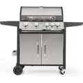 Produktbild: Klarstein Gasgrill mit Großer Grillfläche, Gasgrill 1 Seitenbrenner & 4 Brenner, 17,1kW Edelstahl-Gasgrill, BBQ Gasgrill für Balkon & Garten, Gr... - Silber