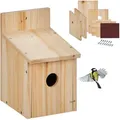 Produktbild: Nistkasten Bausatz Für Vögel, 35 Mm Einflugloch, Hbt: 23 X 14 X 18 Cm, Vogelhaus Zum Selber Bauen, Holz, Natur - Relaxdays