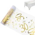 Produktbild: Tischläufer 30. Geburtstag, Tischdeko Geburtstag 28 cm x 10 m, Tischläufer Gold Rolle, Deko 30 Geburtstag Mädchen Junge, Tischband Tischdecke Geburtstag, 30 Geburtstag Deko, Party Jahrestag (30 Jahre)